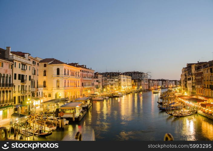 VENICE, ITALY - JUNE 30: View from Rialto bridge on June 30, 2012 in Venice, Italy. Rialto is the biggest bridge in Venice