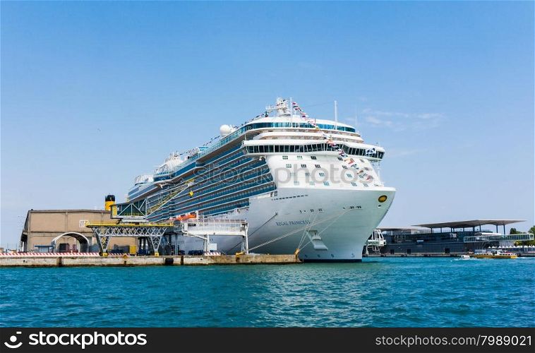 Venice, Italy - Junye 01, Regal Princess, Royal class cruise ship owned by Princess Cruises, port of Venice June 01, 2014