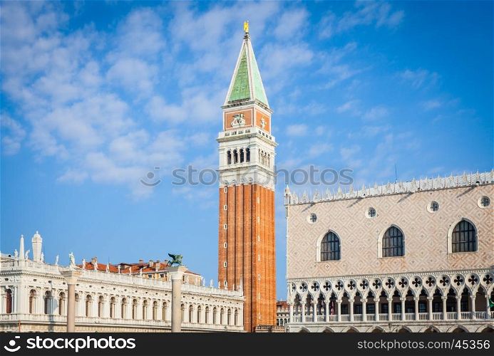 Venice, Italy - Piazza San Marco in the morning, viewpoint from the canal
