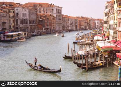 VENICE, ITALY - SEPTEMBER 28, 2016: view of the Grand Canal in Venice. VENICE, ITALY, September 28, 2016