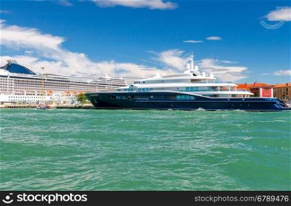 Venice. Sea passenger port.. Passenger ships moored to the pier in the sea passenger port. Venice. Italy.