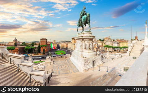 Venice Square view from Vittoriano or Altar of the Fatherland, Rome, Italy.. Venice Square view from Vittoriano or Altar of the Fatherland, Rome, Italy