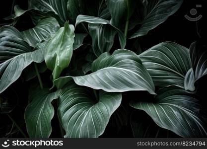 Verdant leaves mingling with white foliage, creating texture abundant backdrops. Generative AI