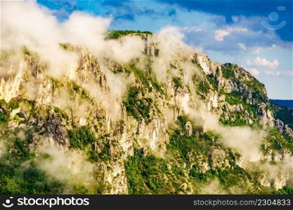 Verdon Gorge in Provence France. Regional Natural Park. The grand canyon. Mountain in clouds.. Verdon Gorge in Provence France.