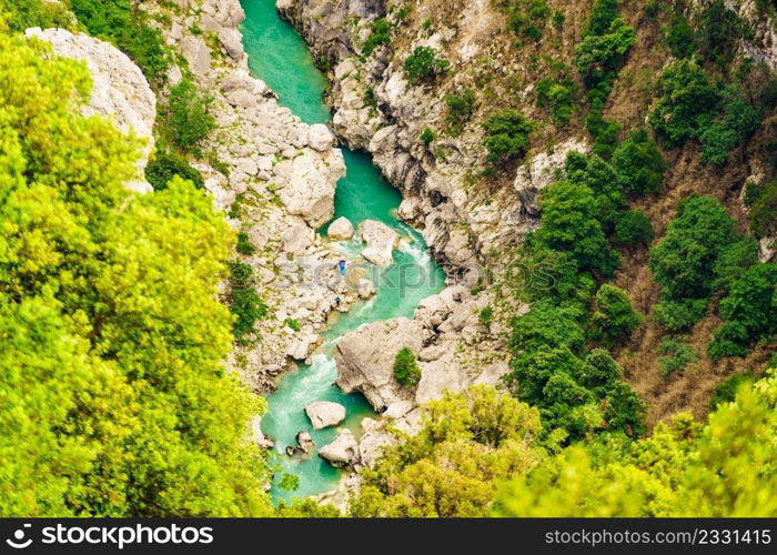 Verdon Gorge in Provence France. Regional Natural Park. The grand canyon. Mountain landscape.. Verdon Gorge in Provence France.