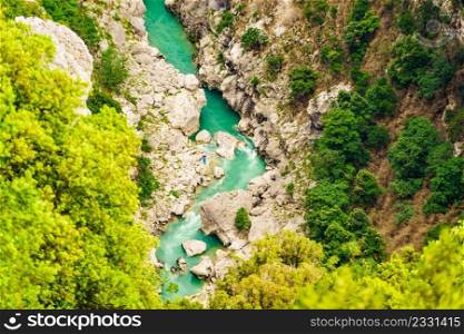 Verdon Gorge in Provence France. Regional Natural Park. The grand canyon. Mountain landscape.. Verdon Gorge in Provence France.