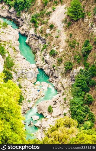 Verdon Gorge in Provence France. Regional Natural Park. The grand canyon. Mountain landscape.. Verdon Gorge in Provence France.
