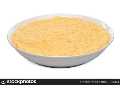 Vermicelli desert on a white ceramic plate isolated on white background.