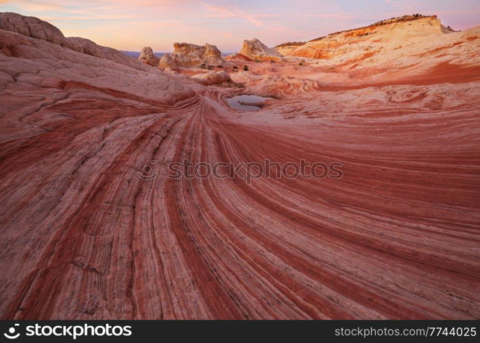 Vermilion Cliffs National Monument. Landscapes at sunrise. Unusual mountains landscape. Beautiful natural background.