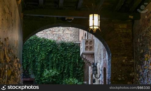 Verona (Italy) - detail of the balcony of Juliet's house