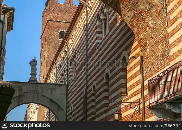 Verona (Italy) - detail of the palace of reason