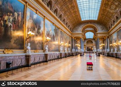 VERSAILLES, FRANCE - February 14, 2018 : Interior of Chateau de Versailles. Versailles palace is in UNESCO World Heritage Site list since 1979