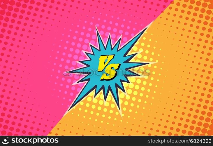 Versus duel fighting background. Versus duel fighting comic style vector background. Battle vs fashion slag banner
