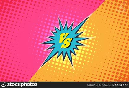 Versus duel fighting background. Versus duel fighting comic style vector background. Battle vs fashion slag banner