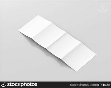 Vertical 4 Roll Fold Brochure Mockup Back Open Side