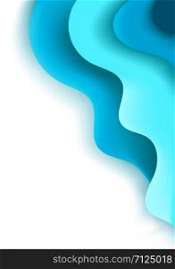 Vertical A4 banner with 3D abstract background with blue turquoise paper cut waves. Sea colors. Vector design layout for presentations, flyers, posters.. Vertical A4 banner with 3D abstract background with blue turquoise paper cut waves. Sea colors. Vector design layout for presentations, flyers, posters