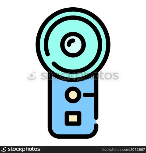 Vertical action cam icon. Outline vertical action cam vector icon color flat isolated. Vertical action cam icon color outline vector