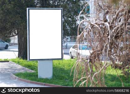 Vertical blank billboard on the city street&#xA;