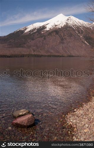 Vertical Composition Lone Peak Springtime Glacier National Park