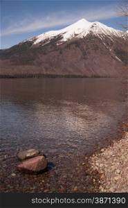 Vertical Composition Lone Peak Springtime Glacier National Park