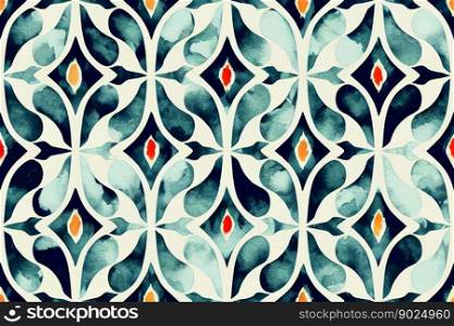 Vertical design of Geometric textile seamless pattern with blue red white colors