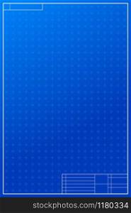 Vertical layout template in blueprint style with marks. Vertical layout in blueprint style with marks