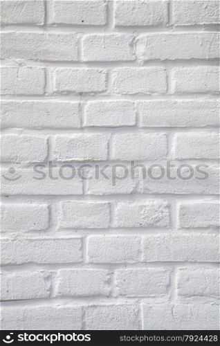 vertical part of white painted brick wall