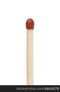 Vertical photo of a match isolated on a white background