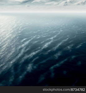 Vertical shot of a calm clean peaceful ocean 3d illustrated