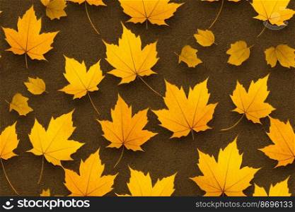 Vertical shot of Autumn leafs seamless textile pattern 3d illustrated