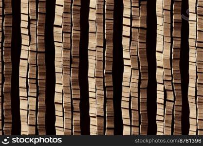 Vertical shot of bark wood background 3d illustrated