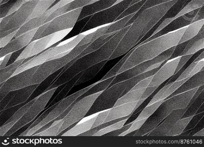 Vertical shot of black and silver metallic abstract background 3d illustrated