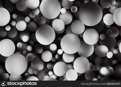 Vertical shot of Black and white paint droplets seamless textile pattern 3d illustrated