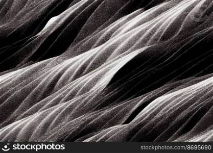Vertical shot of Black and white wavy sheets seamless textile pattern 3d illustrated