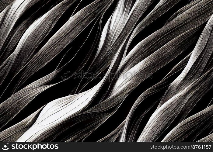 Vertical shot of black soft silk abstract background 3d illustrated