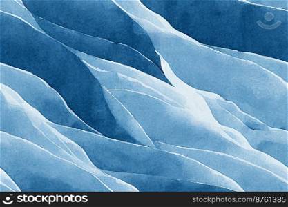 Vertical shot of blue watercolor landscape design 3d illustrated