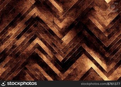 Vertical shot of chevron shaped wooden background 3d illustrated