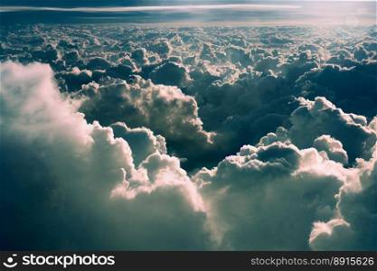 Vertical shot of clear clouds with mystic design
