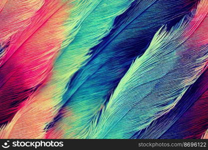 Vertical shot of Colorful feathers seamless textile pattern 3d illustrated