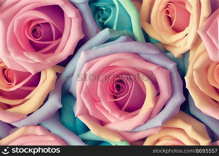 Vertical shot of Colorful flowers seamless textile pattern 3d illustrated