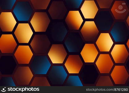 Vertical shot of colorful hexagons abstract design 3d illustrated