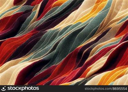 Vertical shot of Colorful silk sheets seamless textile pattern 3d illustrated