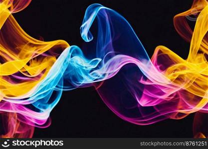 Vertical shot of colorful smokes abstract background 3d illustrated