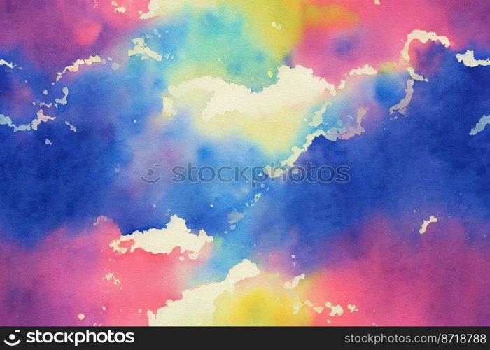 Vertical shot of Colorful watercolor clouds seamless textile pattern 3d illustrated