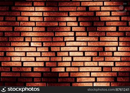 Vertical shot of dark room with brick walls 3d illustrated
