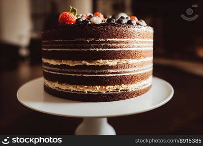 Vertical shot of delicious fruit cake