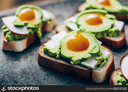 Vertical shot of Delicious healthy avocado toast