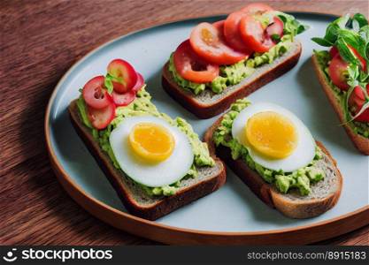 Vertical shot of Delicious healthy avocado toast