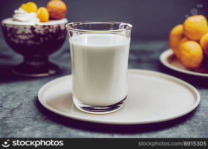Vertical shot of delicious healthy glass of milk
