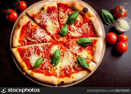 Vertical shot of delicious homemade pizza with vegetables